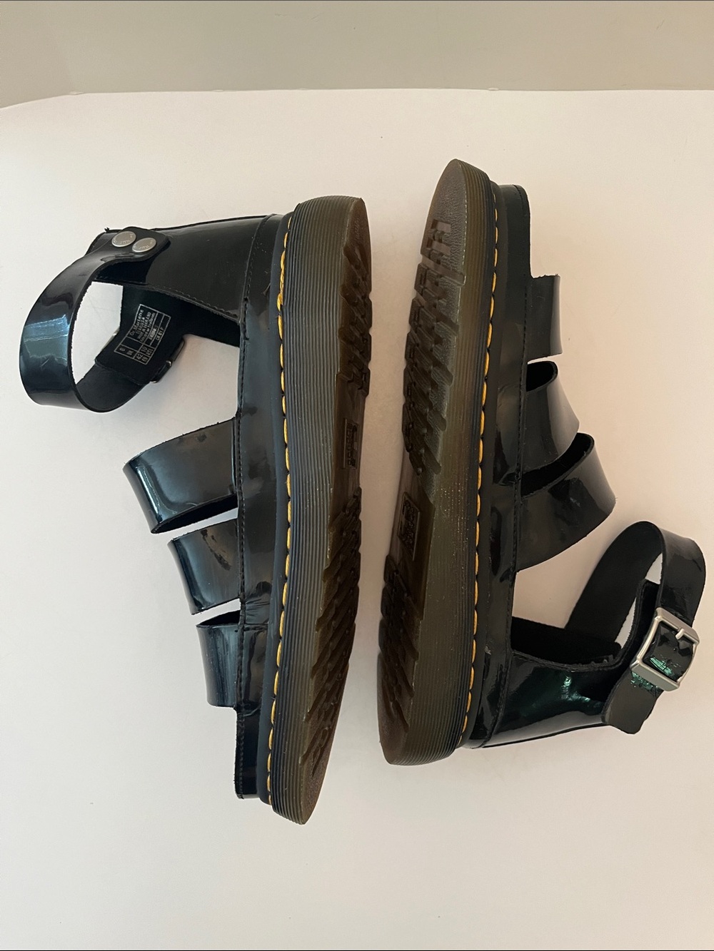 Dr. Martens Women’s Clarissa Sandals, size 10, black patent gladiator - Picture 3 of 11